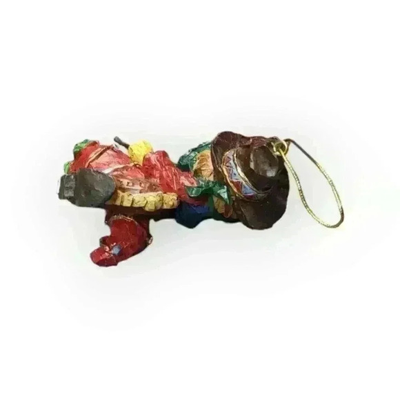 Southwestern Christmas Ornament Kitsch Cowboy Bull Riding Red Chili Pepper Lasso - Picture 5 of 6